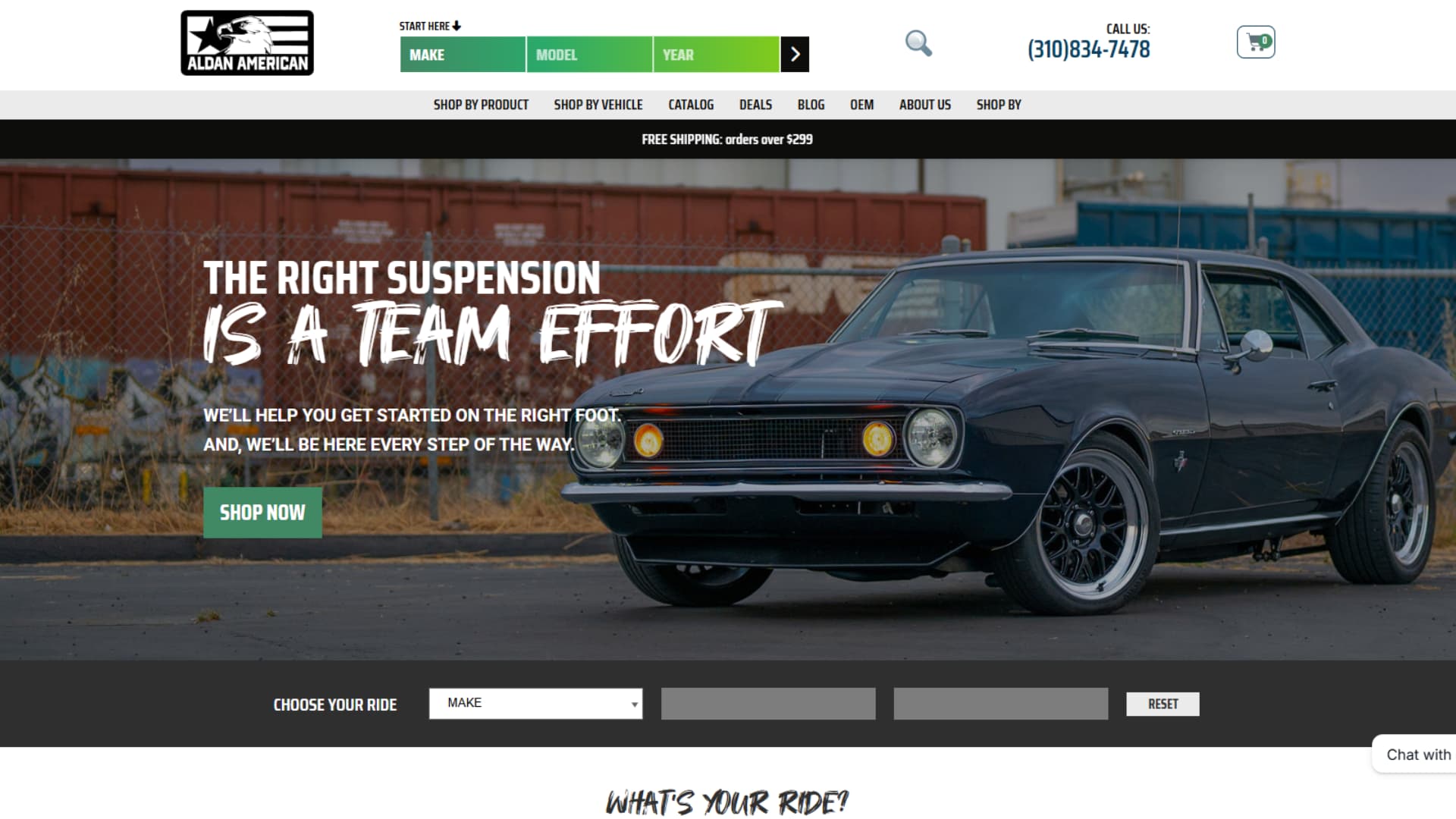 Screenshot of the Aldan American WooCommerce project